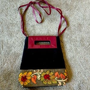 Handpainted canvas bag from Indian artisans. One of a kind.